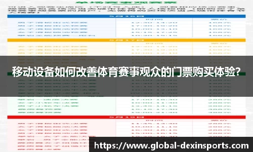 移动设备如何改善体育赛事观众的门票购买体验？